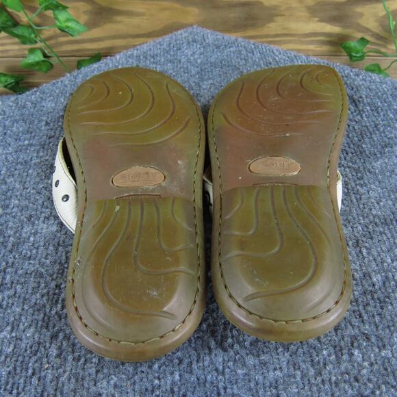 Born Women's Flip Flop Beige Leather Sz 8 Medium Used 2025 - Picture 6 of 7